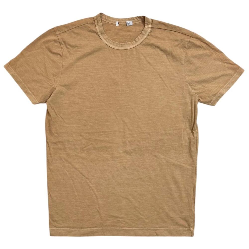 Buck Mason Men's Pima Cotton Straight Hem Crewneck T-Shirt in Marigold Venice - Picture 1 of 5
